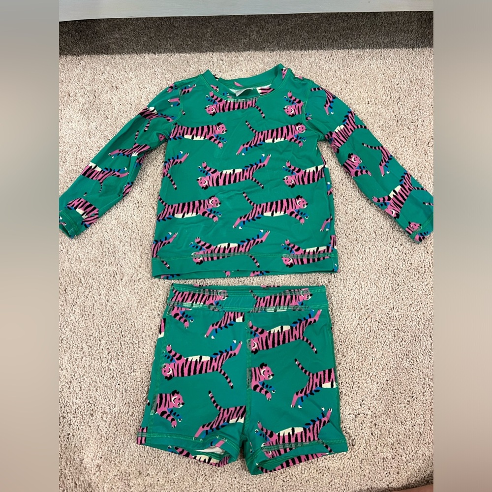 Hanna Andersson two piece swimsuit with rashguard 2T